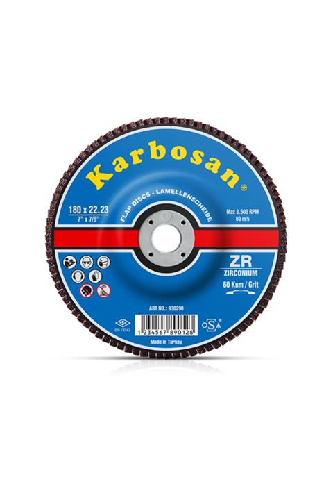 KARBOSAN 180 X 22 Zirkonyum Flap 60 Kum 10 Adet