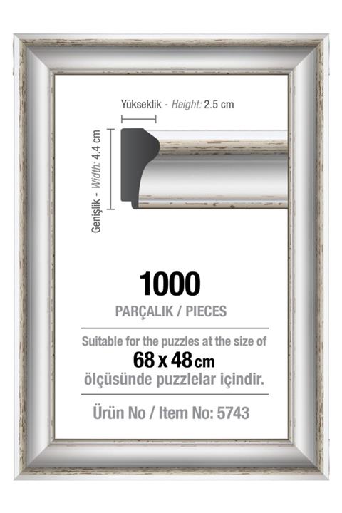 Art Puzzle 1000' Lik Beyaz 68 X 48 Cm (43 Mm ) Puzzle Çerçevesi