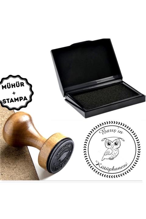 EHediyeci Kişiye Özel Isim Yazılı Ahşap Kitap Mührü - A103