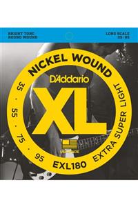 Daddario D'addario Exl180 Nickel Wound Bass, Extra Super Light, Long Scale Takım Tel Bas Gitar Teli 035-095