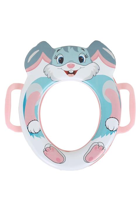 Tuka Home Çocuk Bebek Klozet Adaptörü Kulplu Süngerli Lüx Tavşan Desenli