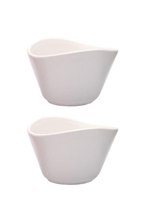 melik's 2li Servis Sunum Kasesi Salata Kasesi Sosluk Çerezlik 2li Kase 11 Cm Beyaz