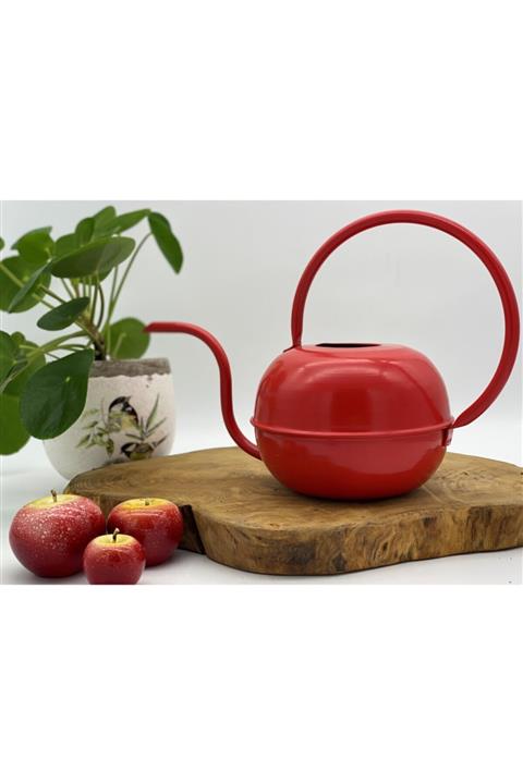 Afloday Bitki&çiçek Metal Sulama Kabı - Mat Kırmızı