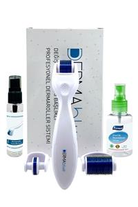 Dermablue 3in1 Dermaroller Göz Yüz Vücut Için Değiştirilebilir 3 Başlıklı Titanyum Iğneli Derma Roller Seti