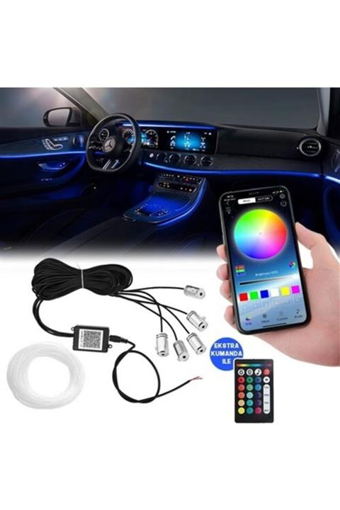 iq elektronik Araç Içi Atmosfer Ambiyans Led Neon Ip Led Rgb App Kontrollü 5 Parca