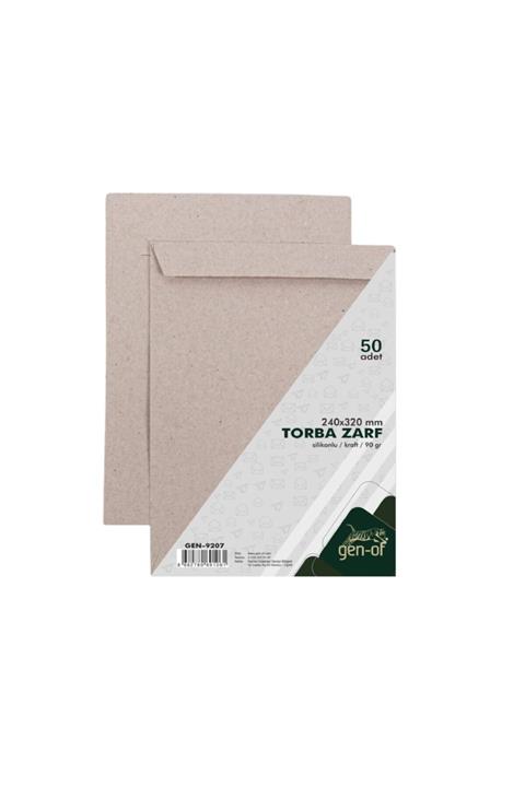 GenOf A4 Torba Zarf 24x32 Kraft 90 gr Silikonlu 50'li