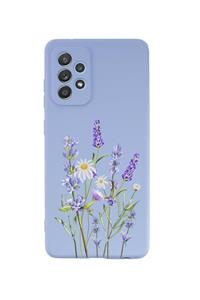 KVK PRİVACY Samsung A32 Uyumlu Kılıf Lavender Desenli Lila Kılıf