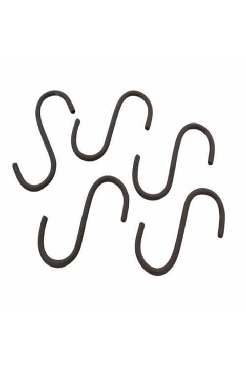 HUZUR Metal S Askı Kancası Mat Siyah 5 Adet