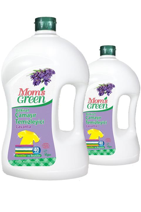 Mom's Green 2'li Set Bitkisel Çamaşır Deterjanı 2 lt Lavanta 80 Yıkama