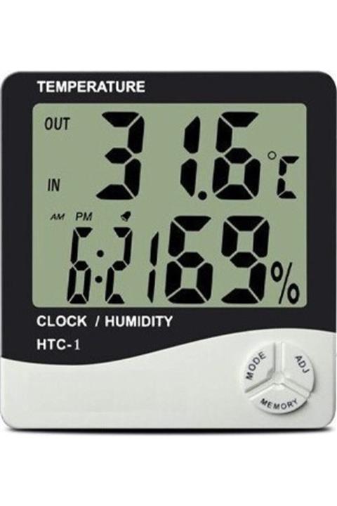 Arsimo Masaüstü Dijital Termometre Nem Ölçer Saatli