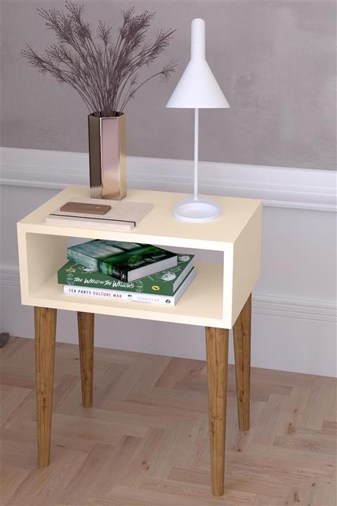 ELİSRA Krem Retro Başucu Komodin