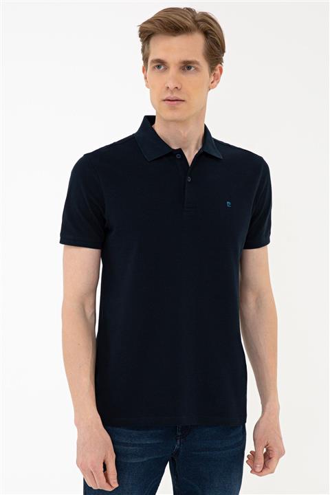Pierre Cardin Koyu Lacivert Slim Fit Basic Polo Yaka T-Shirt