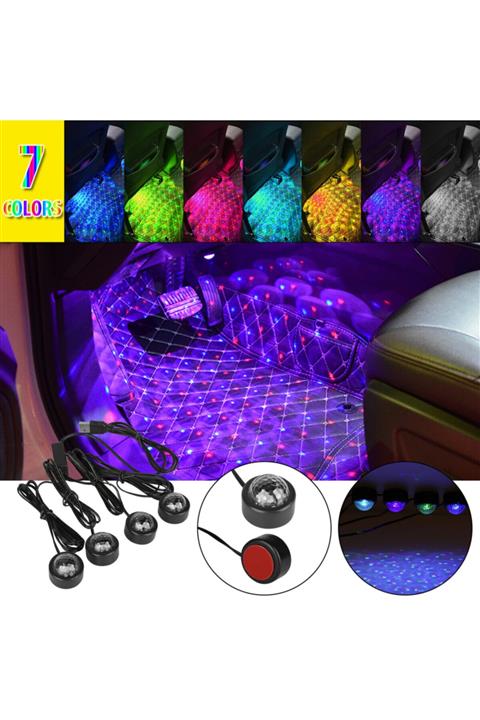 DEKOHOP Araç Içi Led Dizayn Ambians Işık Sese Duyarlı Oto Led Dekorasyon Lambası