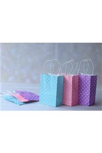 demontecraft Mini Boy Puantiye Tatlı Kağıt Çanta Seti 6 Adet 11x6x15cm