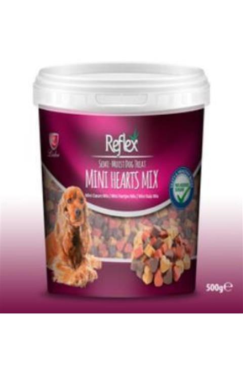 Reflex Karışık Renkli Mini Kalpli Yarı Yumuşak Köpek Ödül Maması 500 gr