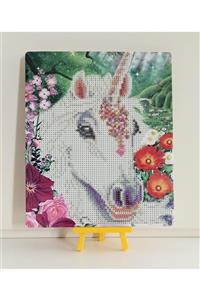 MENTAŞ Boncuklu Taşlı Mozaik Elmas Goblen Pano Tablo Resim Puzzle Dıamond Paıntıng 21x25- Unıcorn Modeli