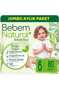 Bebem Natural Bebem Bebek Bezi Natural Jumbo Aylık Pk Beden:6 (15+kg) Ekstra Large 80 Adet