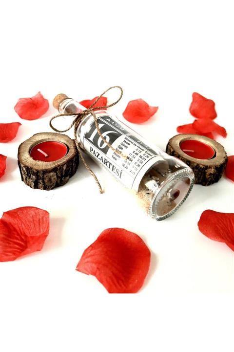 Hediye Takvimi Sevgiliye Eşe Arkadaşa Doğum Günü Evlilik Yıl Dönümü Hediye Cam Şişeli Takvim Yaprağı