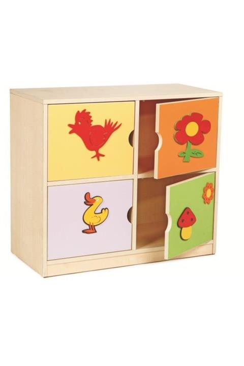 Edutoys Dolap 4 Kapaklı (figürlü)