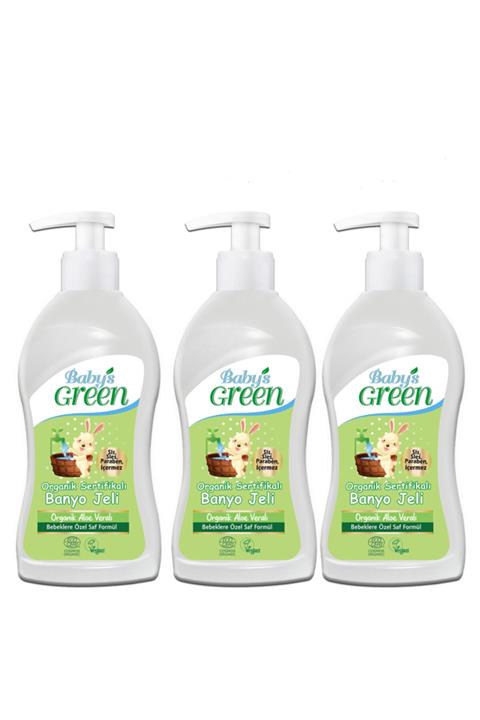 Baby's Green 3'lü Set Organik Aloe Veralı Bebek Cilt Temizleme Jeli - Sıvı Sabun