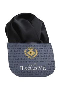 Exve Exclusive Siyah Saten Katlanmış Kullanıma Hazır Cep Mendili^|en_us:black Satin Pre Folded Hanky