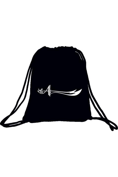 Black Life Blacklife Unisex Hz. Ali Ve Kılıç Baskılı %100 Pamuk Gabardin Kalın Kumaş Ve Ipli Çanta