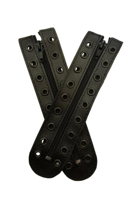 Silyon Askeri Giyim Erkek Siyah Deri Bot Fermuarı