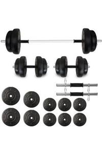 Tedarikcenter 45 Kg Yaylı Dambıl Halter Düz Bar Set Fitness Dumbell Ağırlık Seti Vücut Geliştirme Aleti