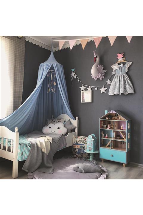 LYN HOME & DECOR Mavi Şifon Cibinlik