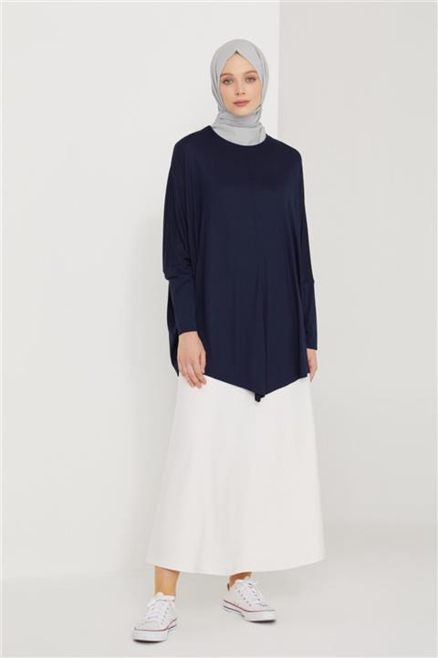 Armine Yarasa Kol Salaş Bluz 21k3036 Lacivert