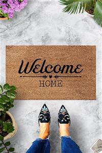 Evsebu Pienso Home Welcome Home Bej Dekoratif Kapı Önü Paspası