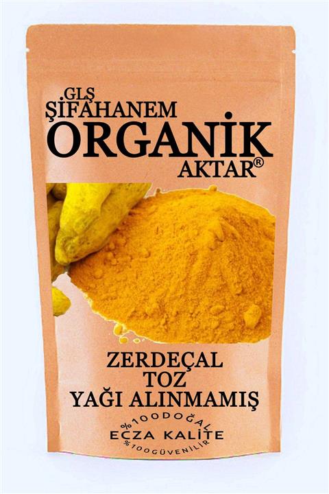 GLŞ ŞİFAHANEM ORGANİK AKTAR Zerdeçal Toz Çekilmiş Zerdeçal Yağı Alınmamış 1. Sınıf 250gr