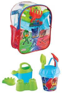 DEDE Sırt Çantalı 8 Parça Pj Masks Plaj Deniz Kum Kovası Kova Seti Pijamaskeliler Lisanslı Oyuncak 03502