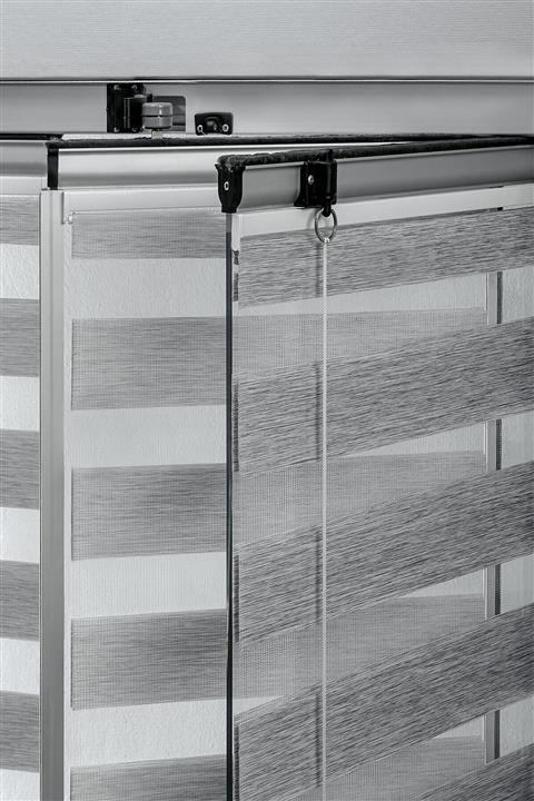 VENTİ PERDE Gri Cam Balkon Sürgülü Cam Perdesi - Brillant Yapıştırmalı Zebra Perde Venti Vcb2809