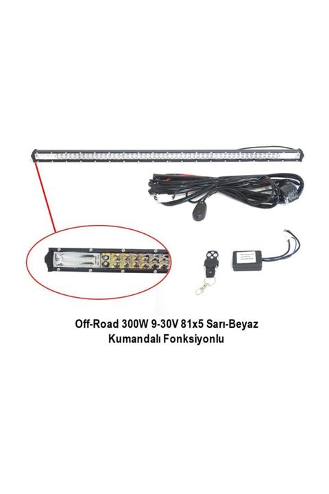 FESAN Off Road Tepe Lambası Sarı + Beyaz Çakarlı 5 Fonksiyonlu Kumandalı