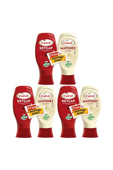 Calve Ketçap Mayonez Orta Set 750 gr 3 Adet