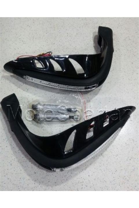 MOTOSPARTAN Elcik Koruma Takımı Ledli Siyah Ybr125 K Esd Pulsar Ns200 Ktm Duke 200 Cg Agk