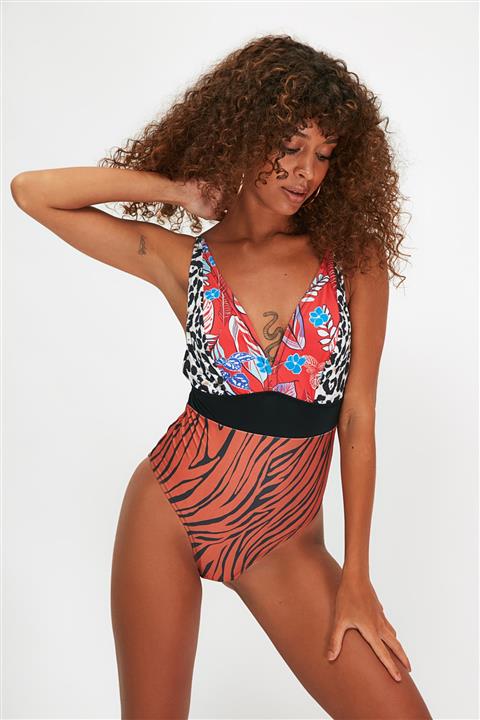 TRENDYOLMİLLA Renkli Desen Mix Mayo TBESS21MA0201