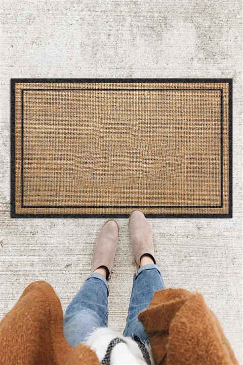 Buket Home Hasır Baskılı Kapı Önü Paspası Dekoratif Kapı Paspası Dış Mekan Paspas Ev Içi Paspası 45x70cm