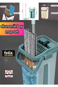 felix express Ekonomik Boy Mop Sıkma Kovalı Düz Mikrofiber Paspas