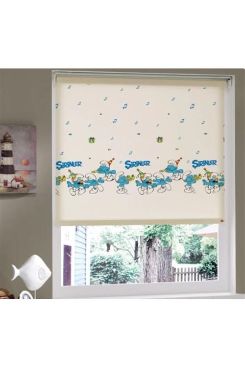 Perdefon Şirinler Baskılı 150 X 200 Stor Perde