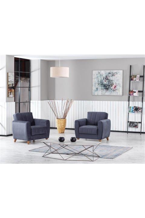 ipek mobilya Daisy Tekli Berjer ( Gri )