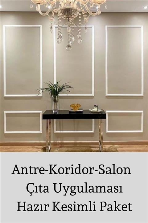 DECOZZA Dekoratif Boyanabilir 2,5 Cm Duvar Çıtası 6 Adet Hazır Kesimli Çerçeve Paketi