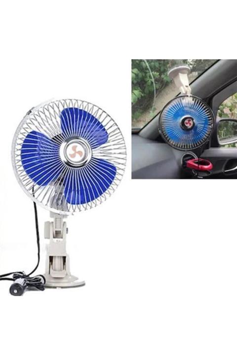 ARSVİSİON Araç Içi Vantilatör Serinletici 12 Volt 8 Inc Vantuzlu Büyük Kafa