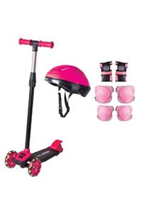 Cool Wheels 3 Yaş Üstü Pembe Twist Işıklı Scooter Kask Seti