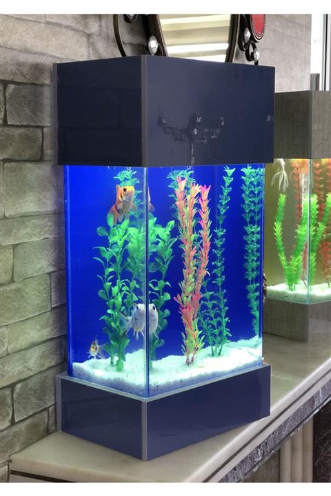 Dekor Akvaryum Dekoratif Masa Üstü Kule Akvaryum Full Set, 6mm Kalın Cam