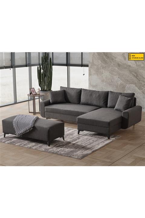 EVİANA Corner Flavia Köşe Takımı Puflu