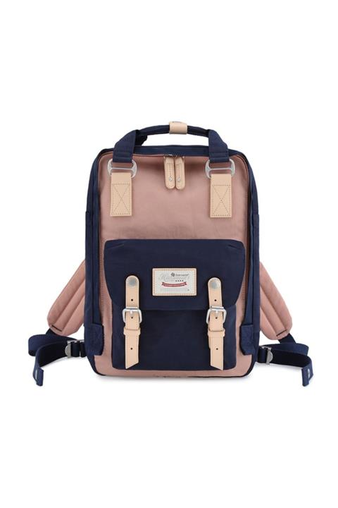 Himawari Unisex Lacivert Pembe Fermuarlı Sırt Çantası