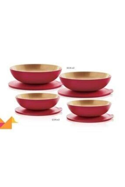 Tupperware Berrak Kırmızı Gold 4 Lü Set