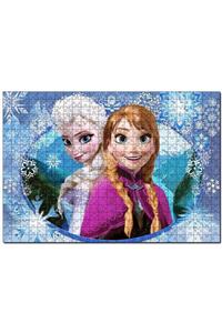 Cakapuzzle Prenses Anna ve Elsa Buzlar Ülkesi Görseli 120 Parça Puzzle Yapboz Mdf Ahşap